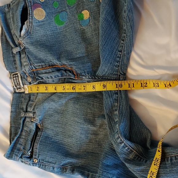 Route 66 Women's Vintage Cropped Jeans Embroidered Dots Circles Size 14 … - Picture 7 of 12